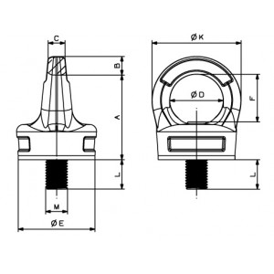 Swivel Eyebolt - Twister Grade 8 c/w Key Swivel Eyebolt - Twister Grade 8 c/w Key